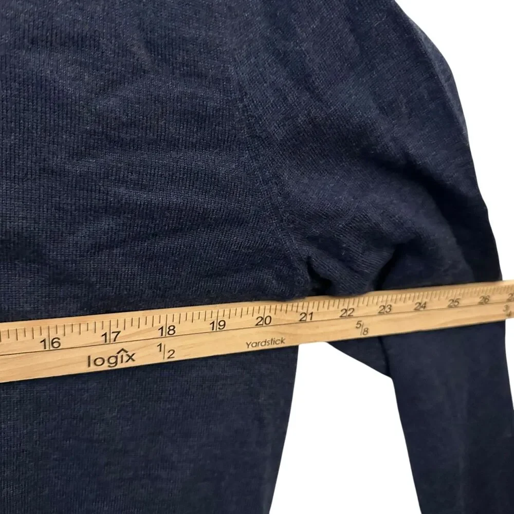 J. Crew Men's Blue V-Neck 100% Merino‎ Wool Pullover Sweater Size L